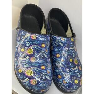 Bjork PROFESSIONAL Womans Starry Night Leather Clogs Size EU 42 US 10